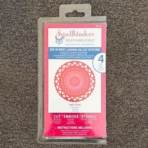 Spellbinders Nestabilities Heart Circles Dies Set of 4 NEW
